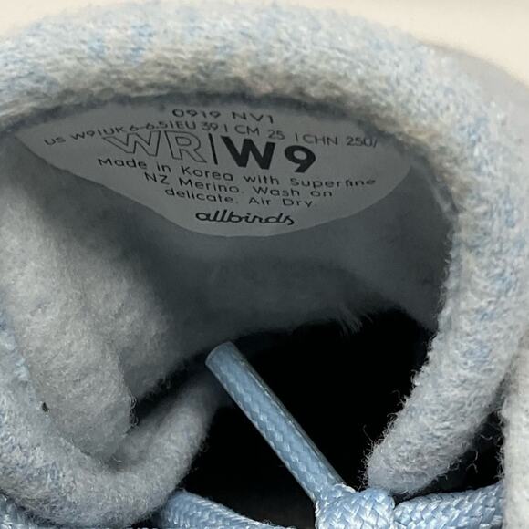 ALLBIRDS Wool Runners Frost Pale Blue Sneakers Size 9 - Picture 8 of 10